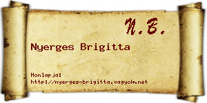 Nyerges Brigitta névjegykártya
